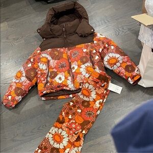 Zara ski set- Brown and Orange